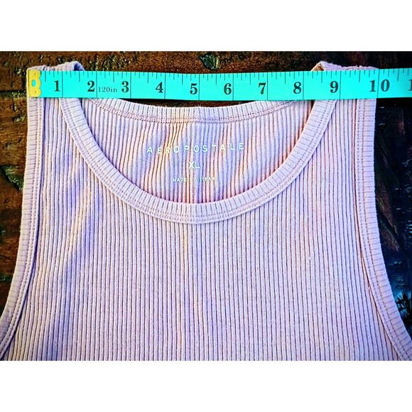 Aeropostale Ribbed Crop Tank Top – Pink/Purple – Junior XL - Picture 5 of 10